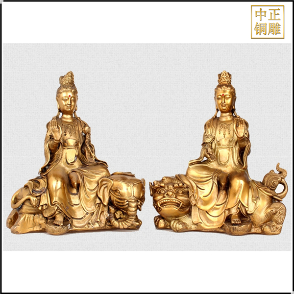 銅文殊普賢擺件