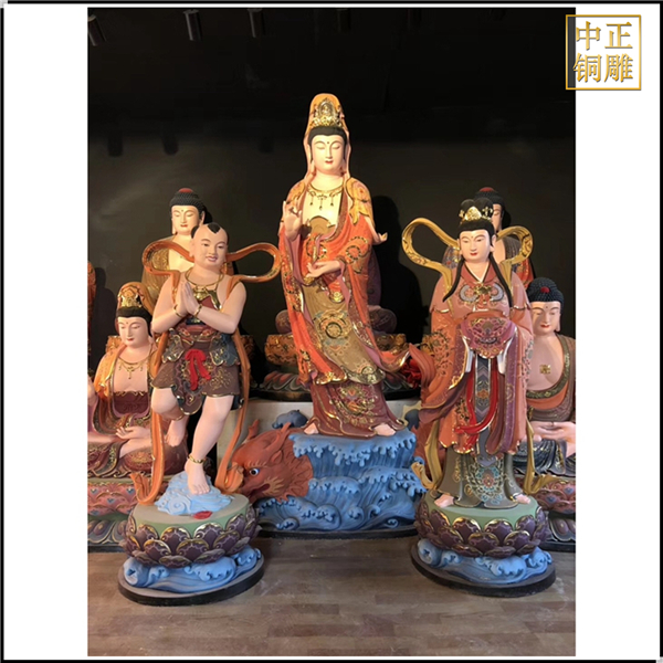 1.2米彩繪觀音雕塑