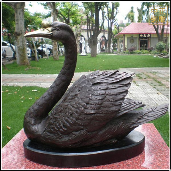 園林銅天鵝擺件