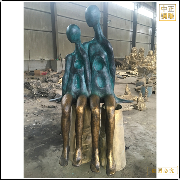 街邊抽象人物銅雕