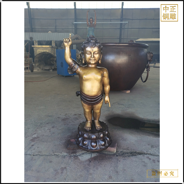 小孩招手銅雕塑鑄造廠