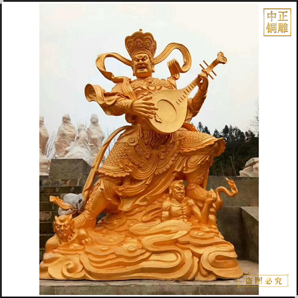 貼金四大天王銅佛像定制