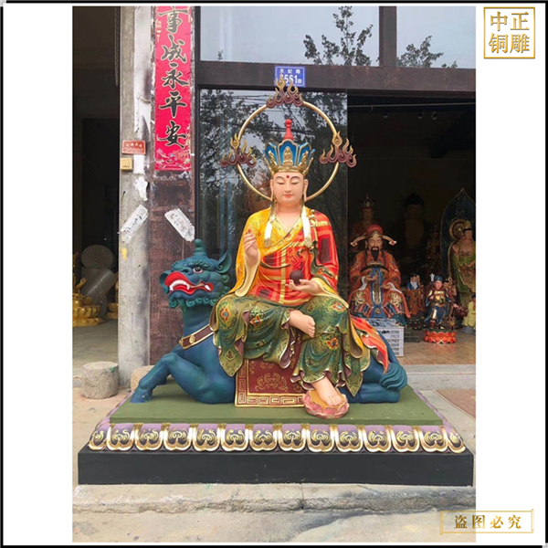 騎坐騎諦聽(tīng)地藏王菩薩銅佛像