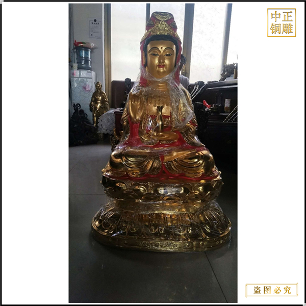 生產貼金觀音菩薩銅像