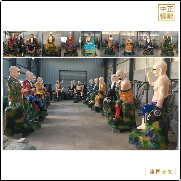 供應十八羅漢銅像擺件