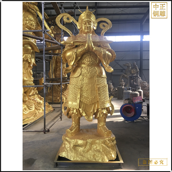 鎏金大型韋馱銅佛像