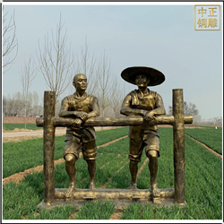 踩水車(chē)人物雕塑定制