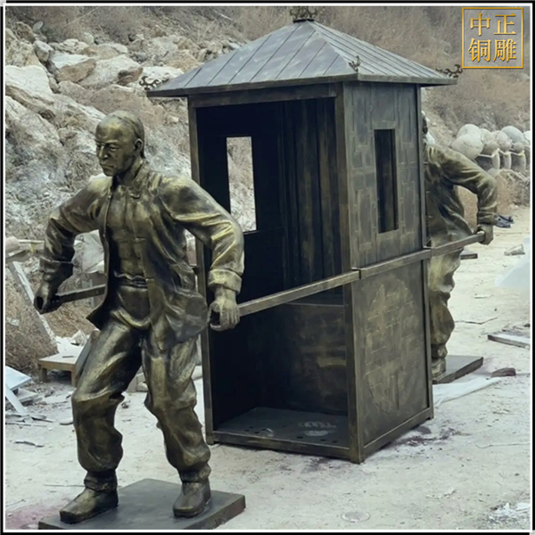 抬轎子景觀人物雕塑