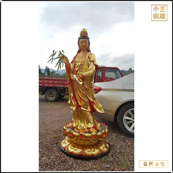 銅雕四面觀音菩薩