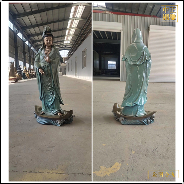 銅觀音菩薩彩繪佛像